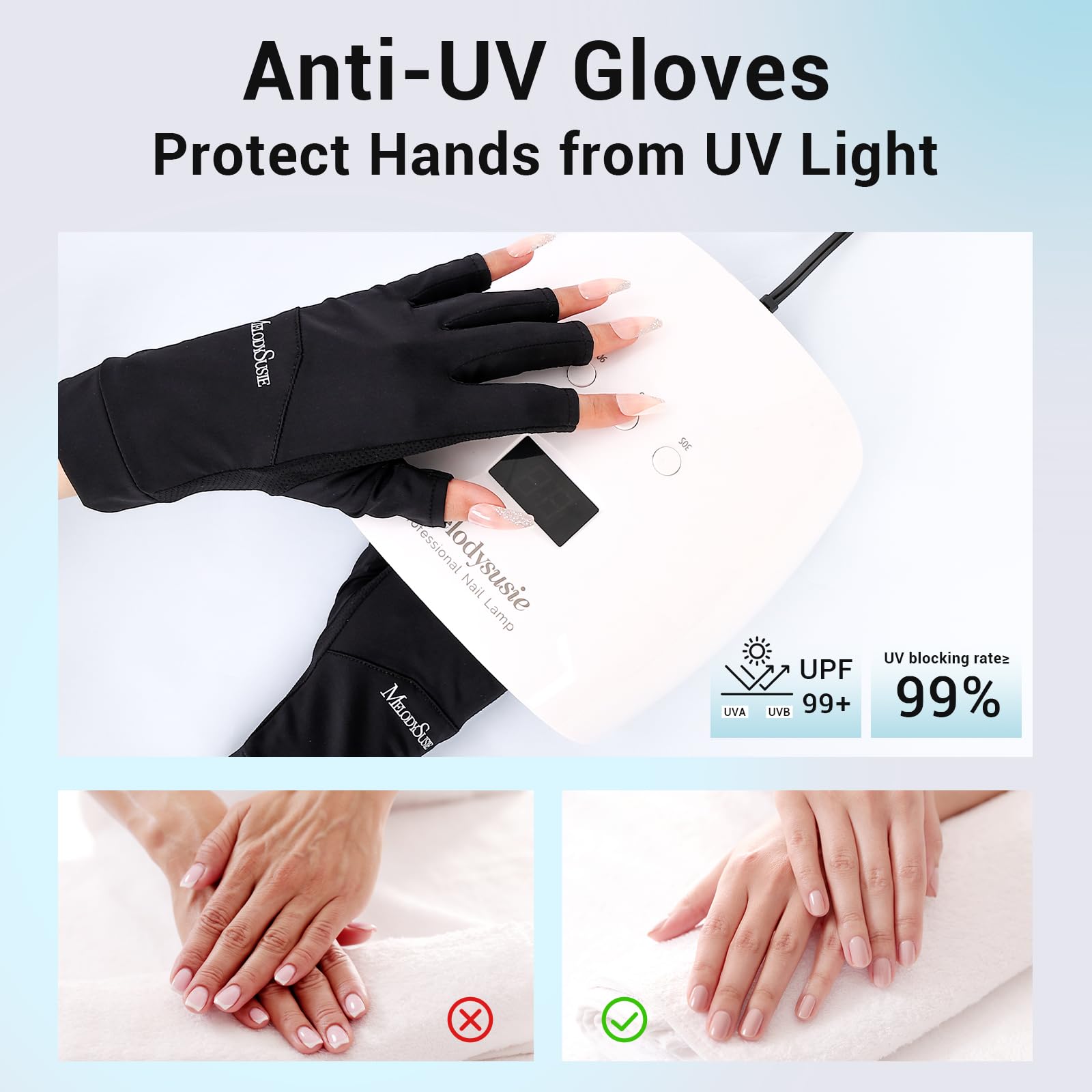 Quantity Uv Glove For Gel Nail Lamp, Uv Protection Gloves For Manicures