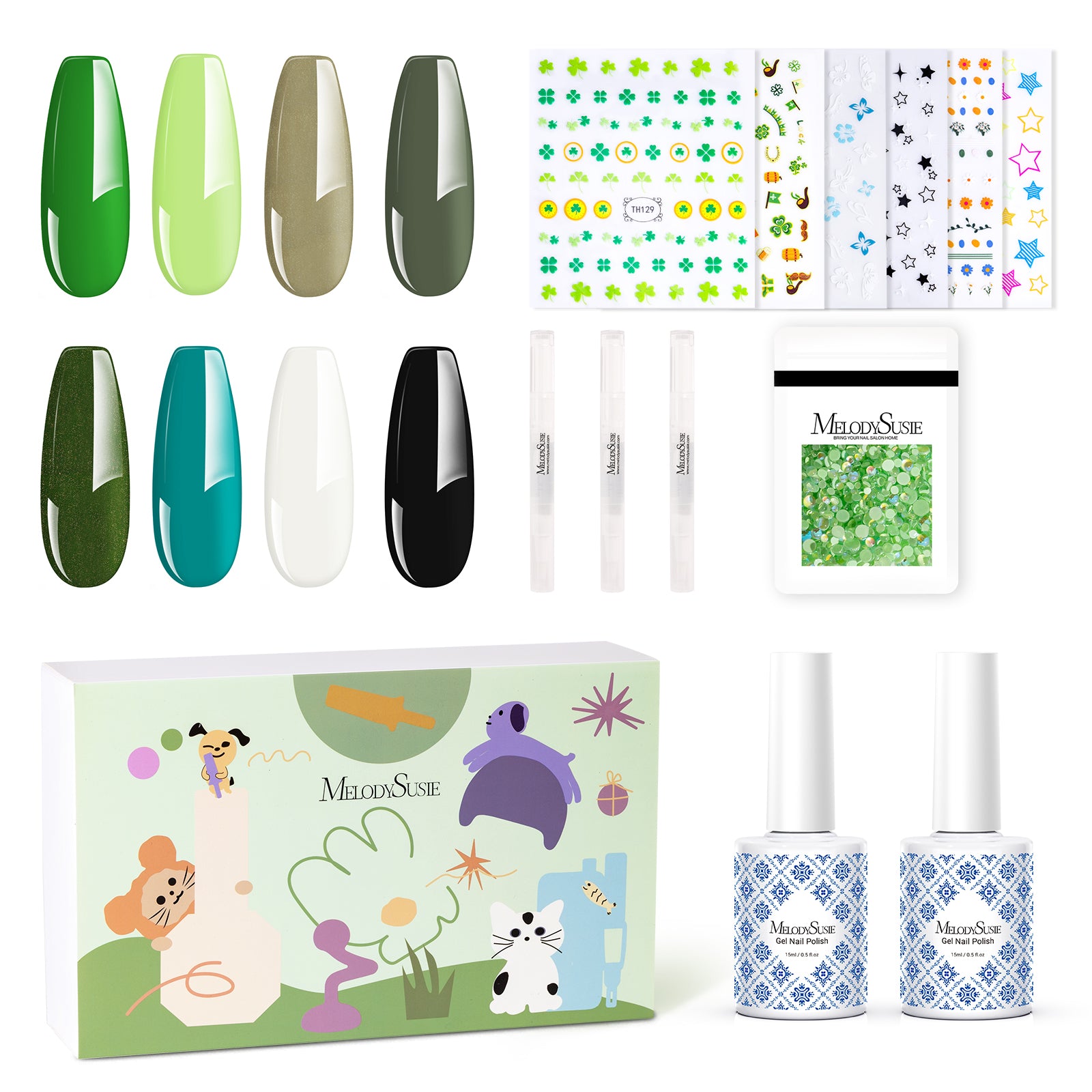 St. Patrick’s Day Fleurwee Gel Nail Polish Gift Box - 8 Colors