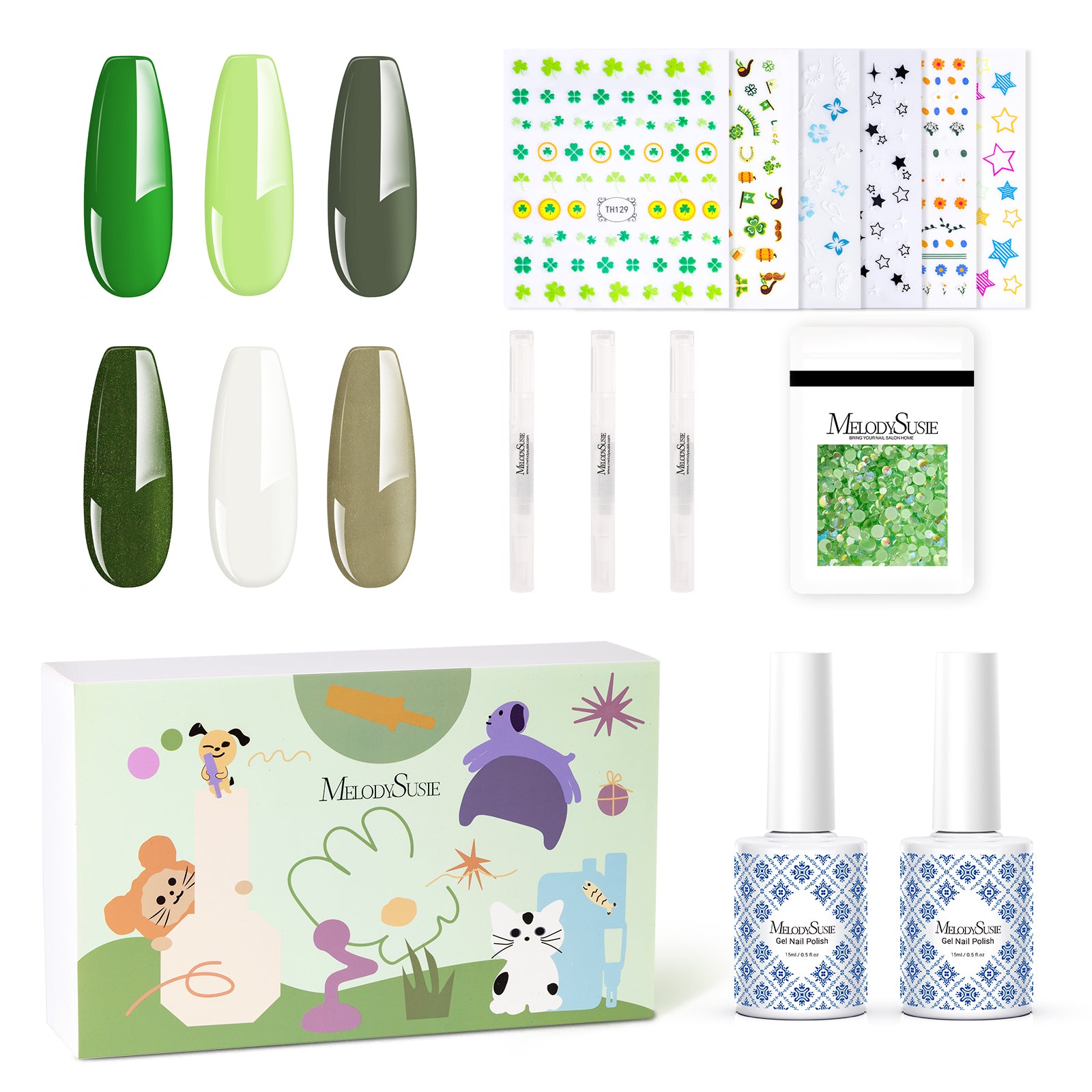 St. Patrick’s Day Fleurwee Gel Nail Polish Gift Box - 6 Colors