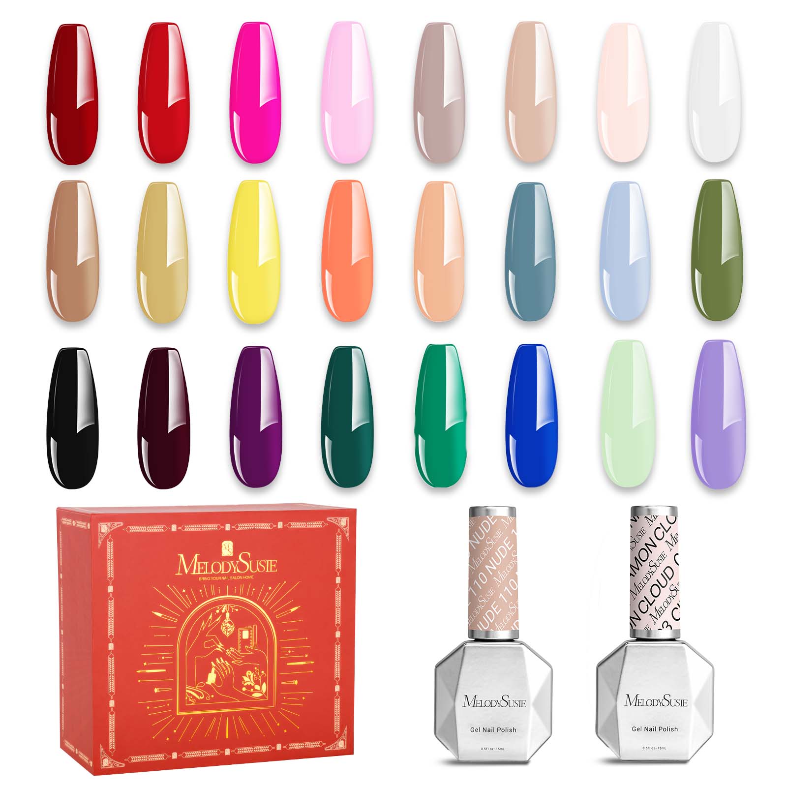 Classic Colors Thick Gel Nail Polish Gift Box - 24 Colors