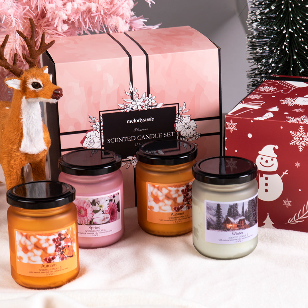 Rose Glass Scented Candle Gift Set Design by SEVA HOME at Pernia's Pop Up  Shop 2024