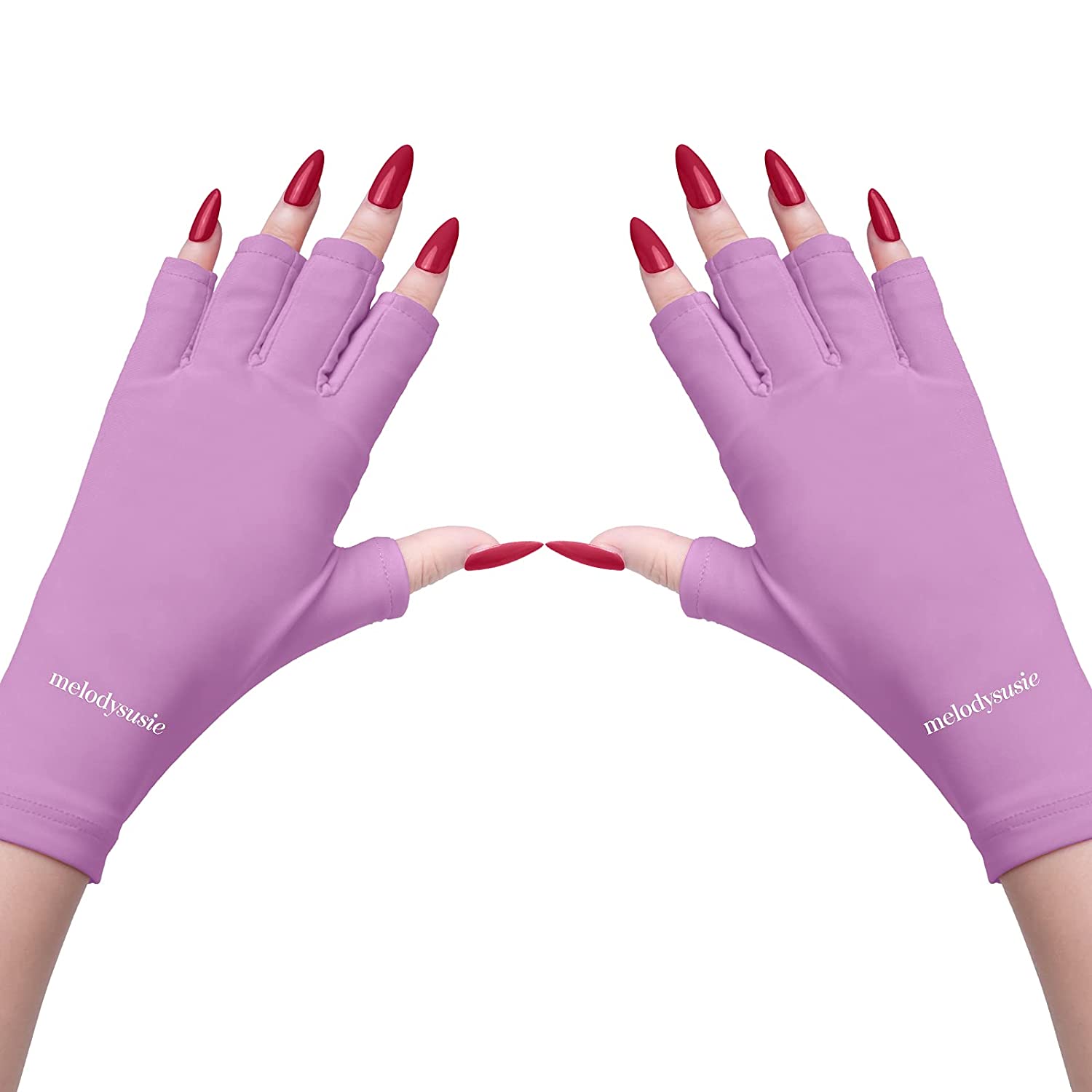 UV Shield Lycra Gloves for Manicure at Home or Salon, Purple