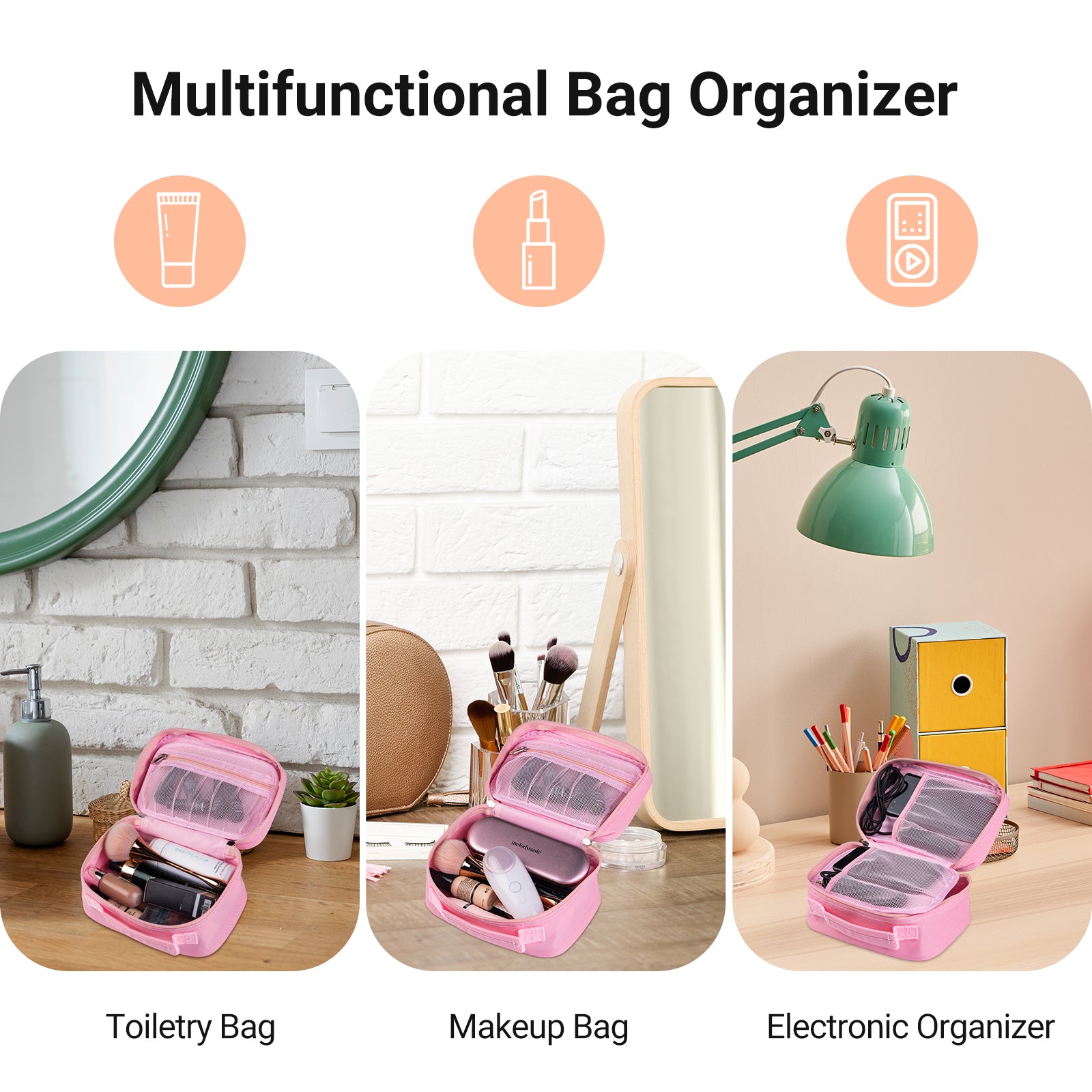 Portable Double Layer Nail Kit Travel Storage Bag