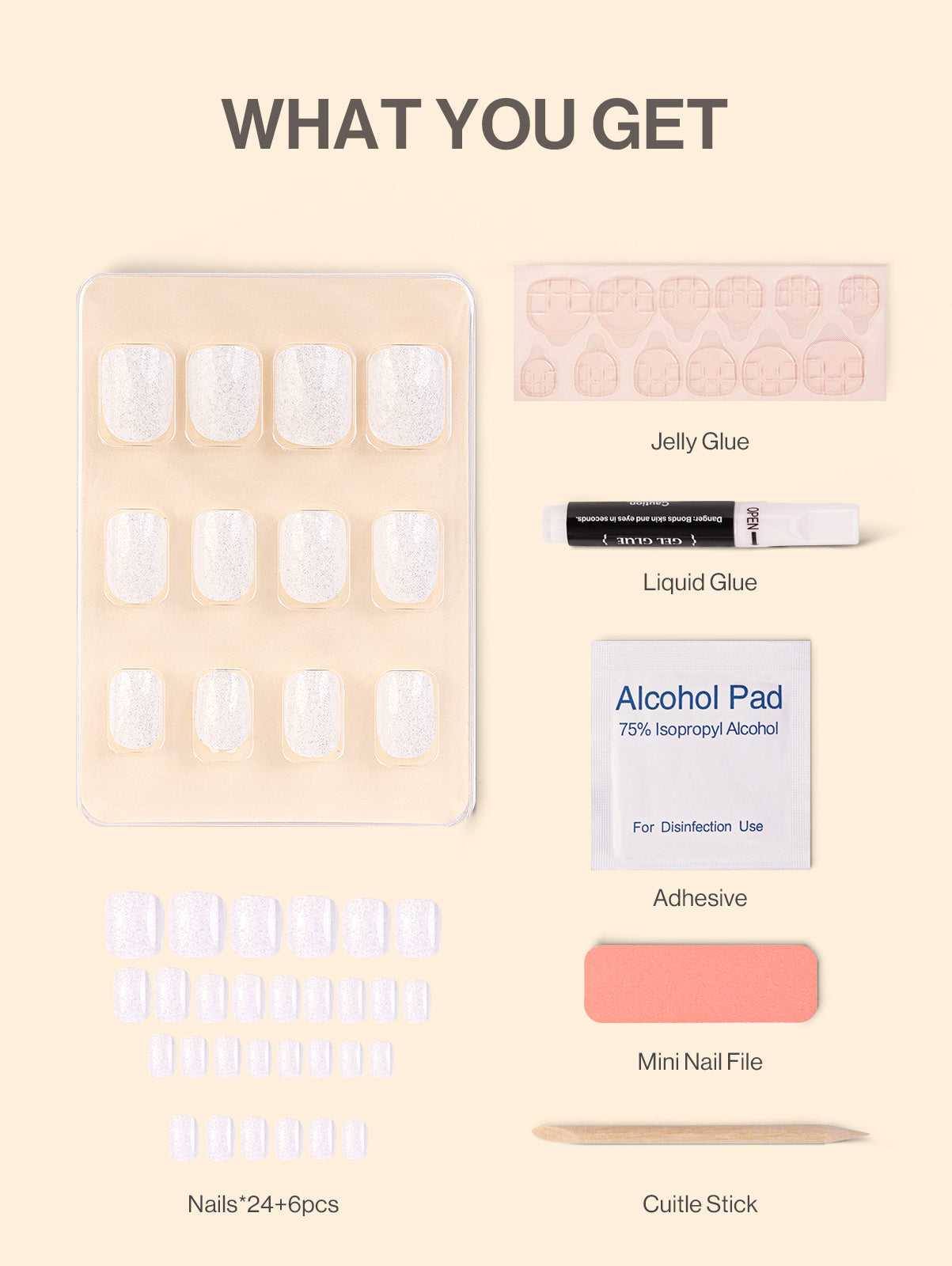 12 Packs (288 Pcs) Press on Nails Medium and Short Misssix Short Fake Nails  French Tip Press on Nails Almond and Square Glue on Nails with Nail Glue  for Women Design Press