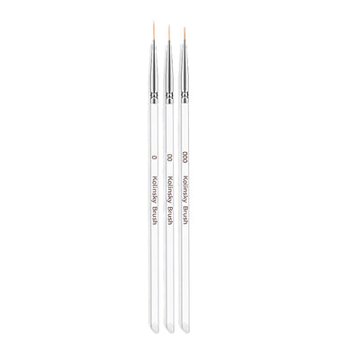 3 Piece Nail Art Liner Brushes for manicure design at home or salon